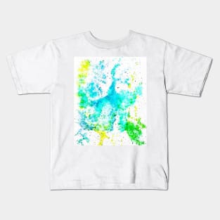 Tremble - Watercolor Abstract in freestyle blues, greens, and yellow Kids T-Shirt